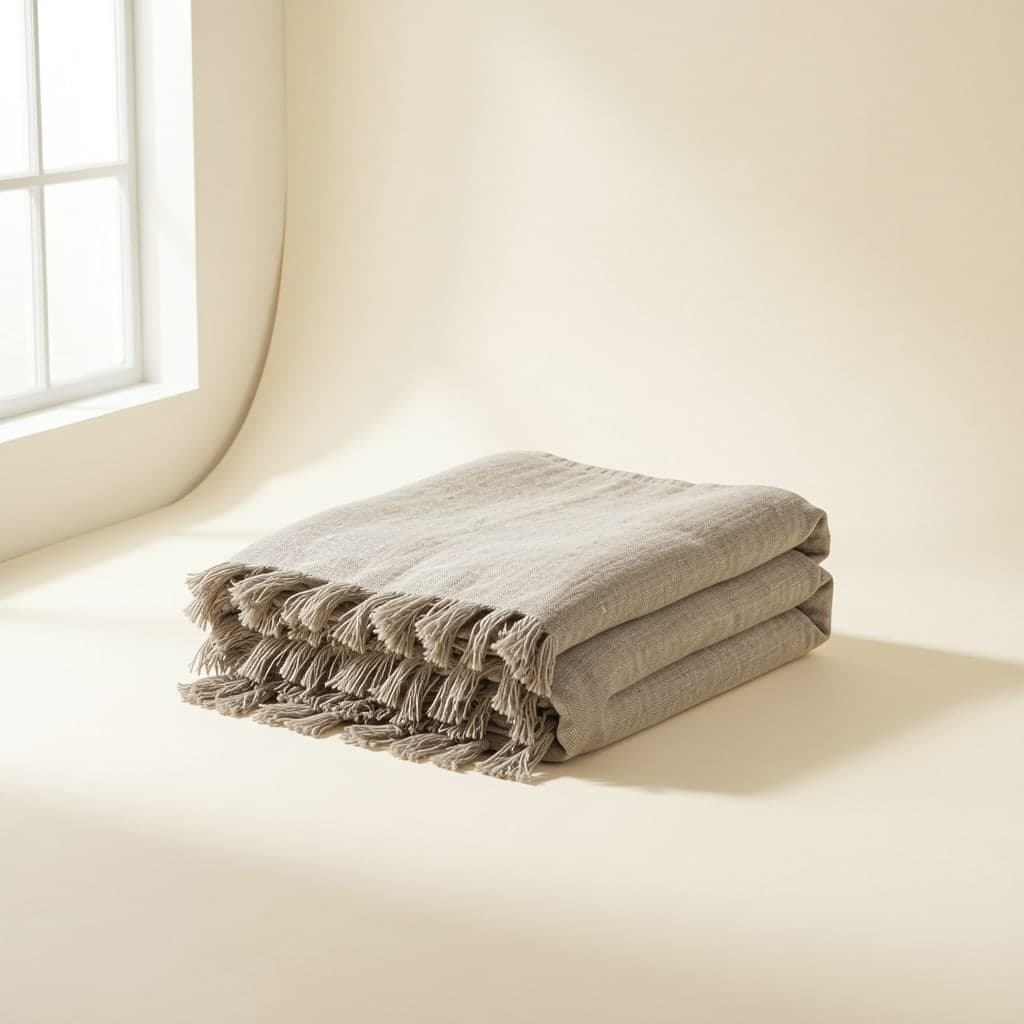 Fold Linen Throw, image 1