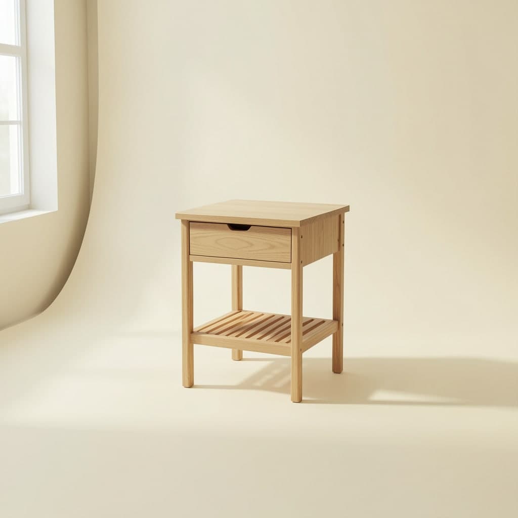 Kiln Slatted Bedside Table, image 1